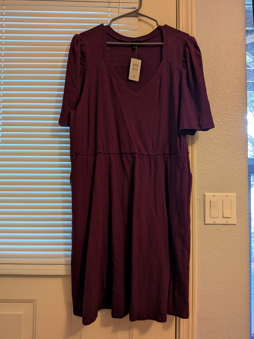 torrid Deep Plum V-Neck Midi Dress